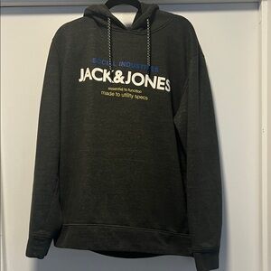 Jack & Jones Charcoal Hoodie Sweater